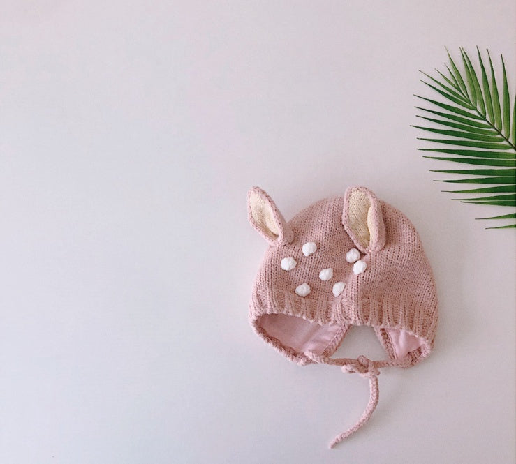 Cute Fawn Deer Baby Knitted Hat for Fall Winter