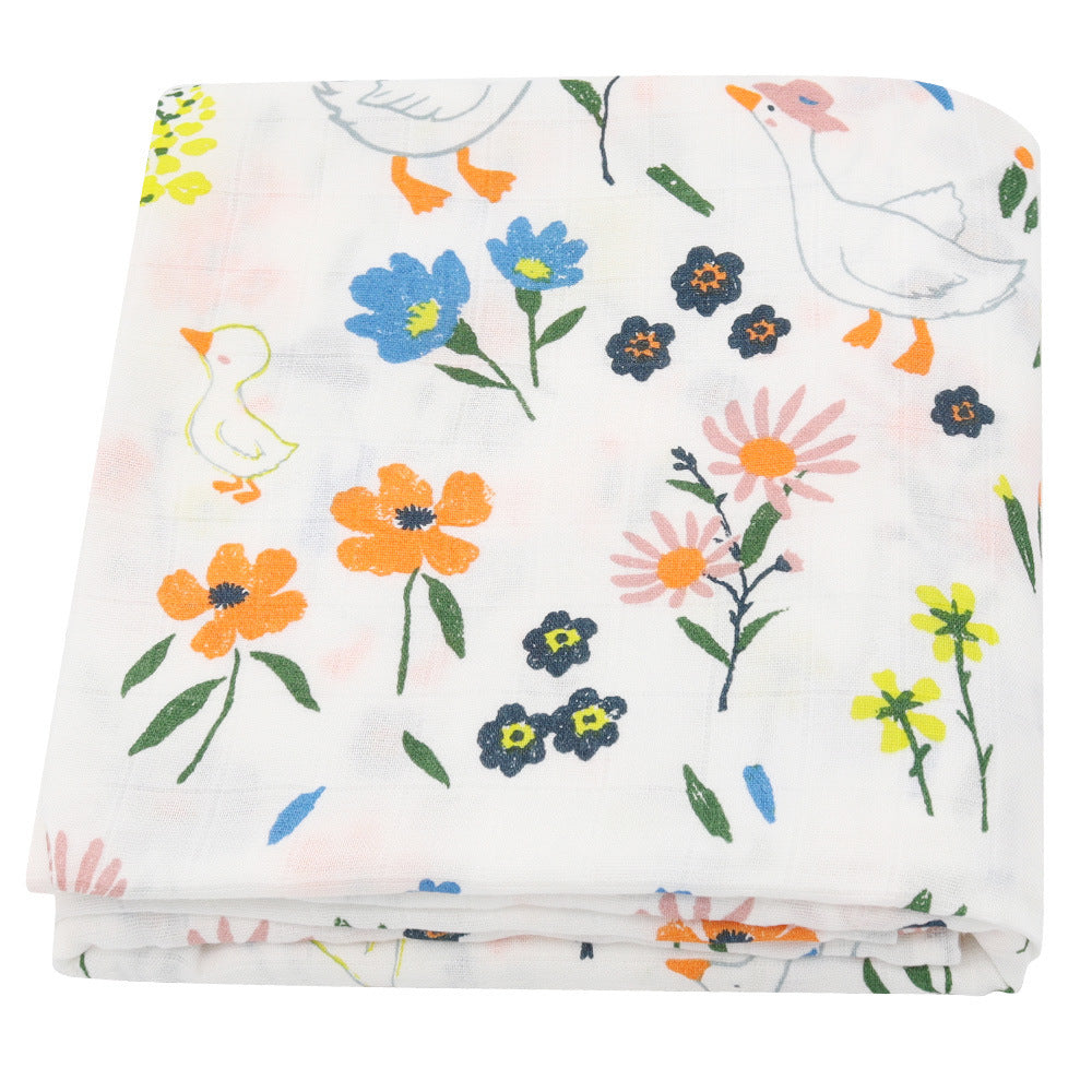 Baby Bamboo Cotton Gauze Swaddle and Receiving Blanket