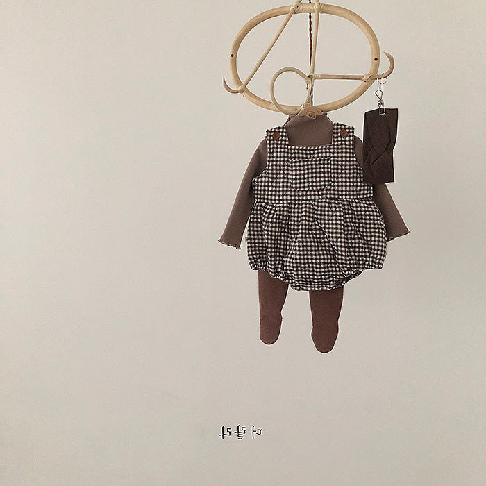 Children's Quilted Gingham Autumn Romper