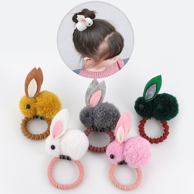 Hair ball rabbit hair tie or clip