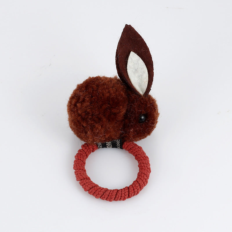 Hair ball rabbit hair tie or clip