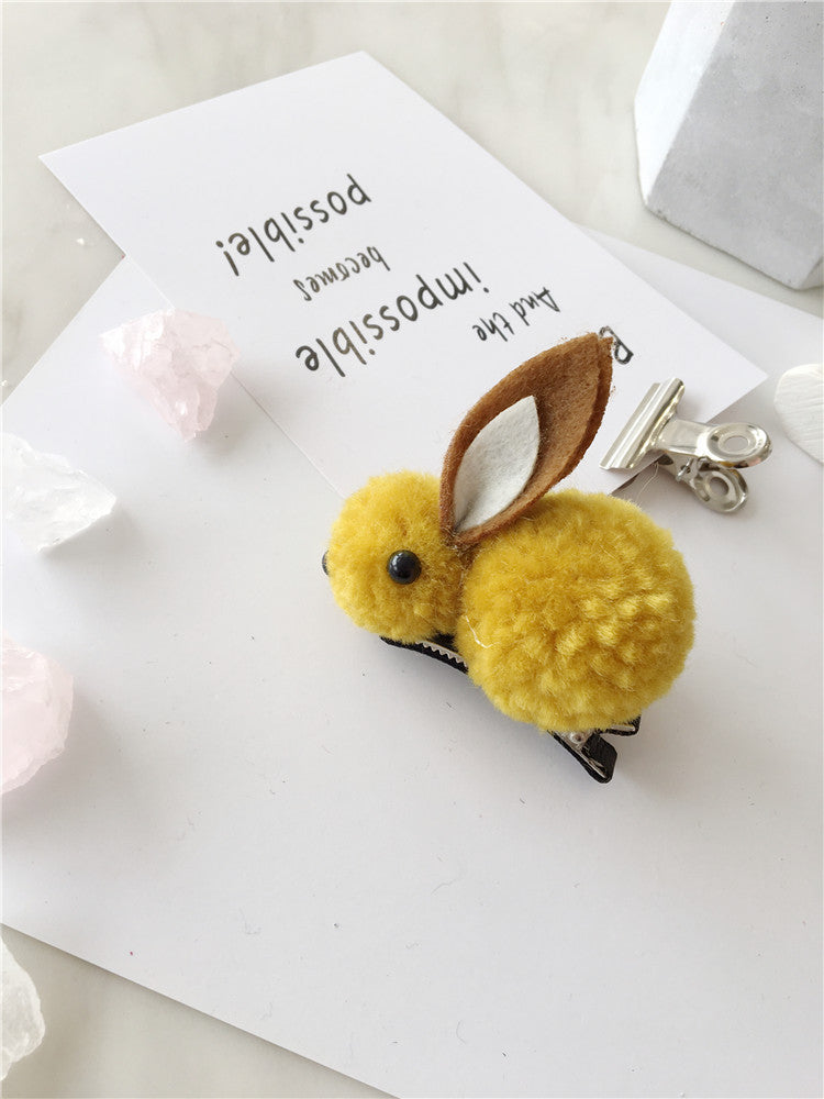 Hair ball rabbit hair tie or clip