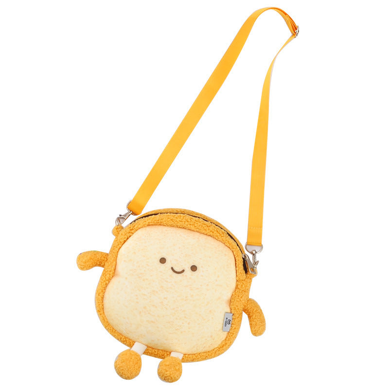 Soft Toast Cartoon Bread Messenger Bag