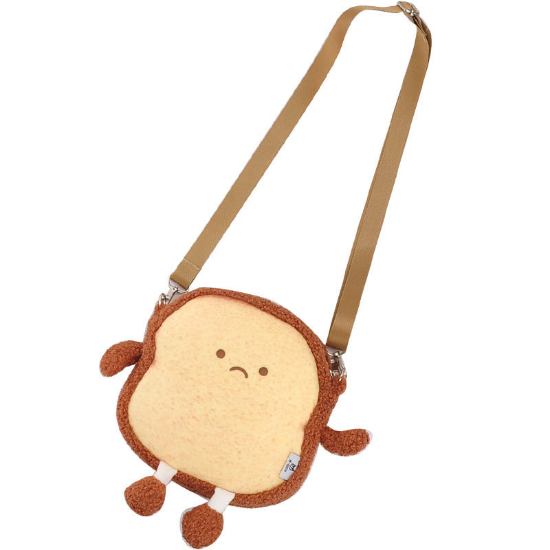 Soft Toast Cartoon Bread Messenger Bag