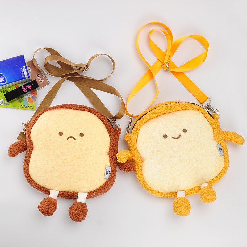 Soft Toast Cartoon Bread Messenger Bag
