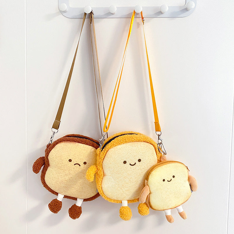 Soft Toast Cartoon Bread Messenger Bag