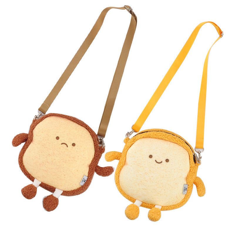 Soft Toast Cartoon Bread Messenger Bag