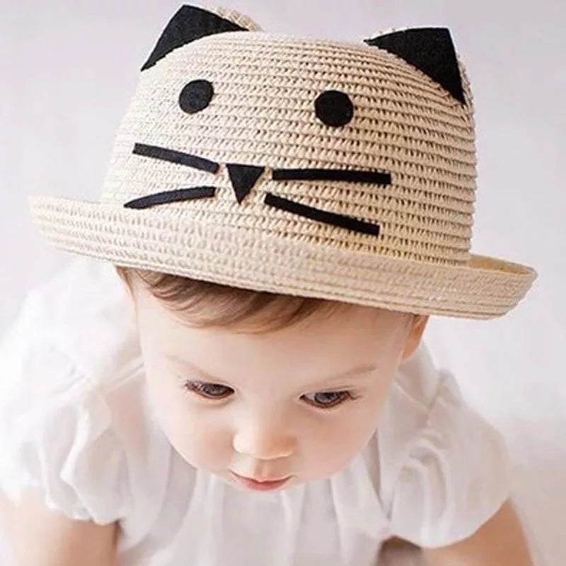 Kitty Ears Children's Woven Straw hat