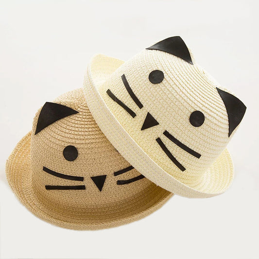 Kitty Ears Children's Woven Straw hat