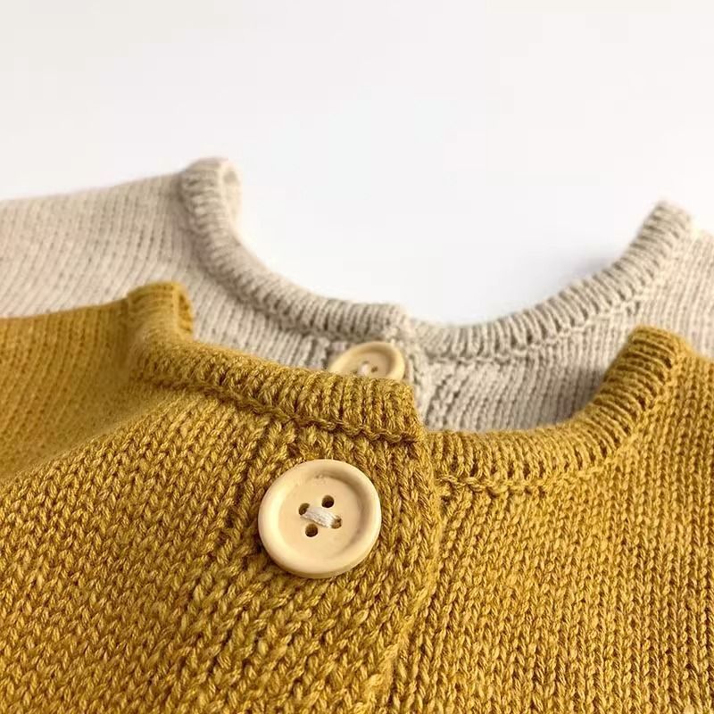 Neutral Knitted Children's Vest Cardigan Autumn Winter