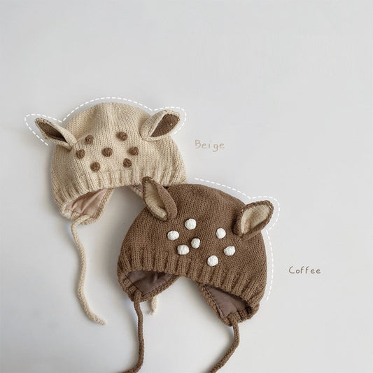 Cute Fawn Deer Baby Knitted Hat for Fall Winter