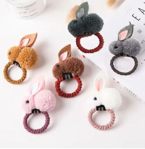 Hair ball rabbit hair tie or clip