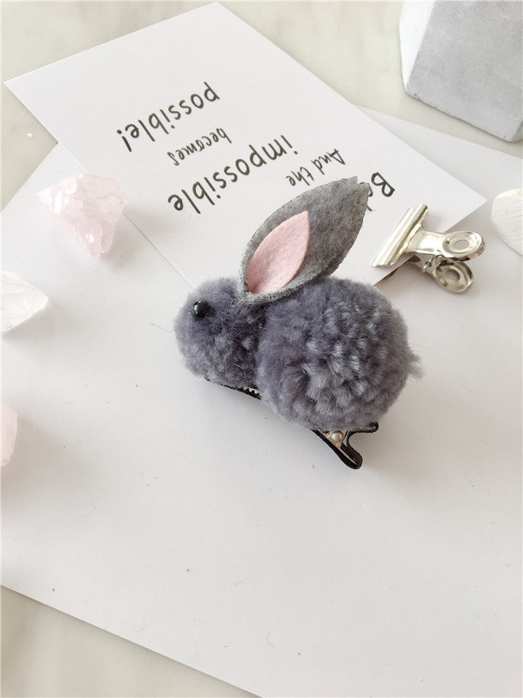 Hair ball rabbit hair tie or clip