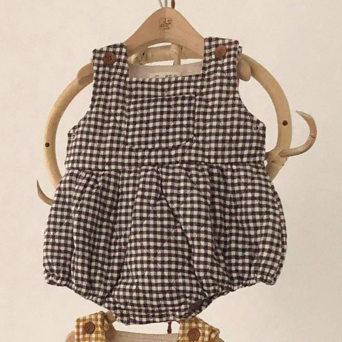 Children's Quilted Gingham Autumn Romper