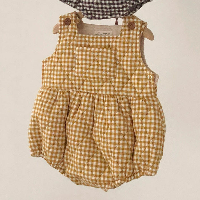 Children's Quilted Gingham Autumn Romper
