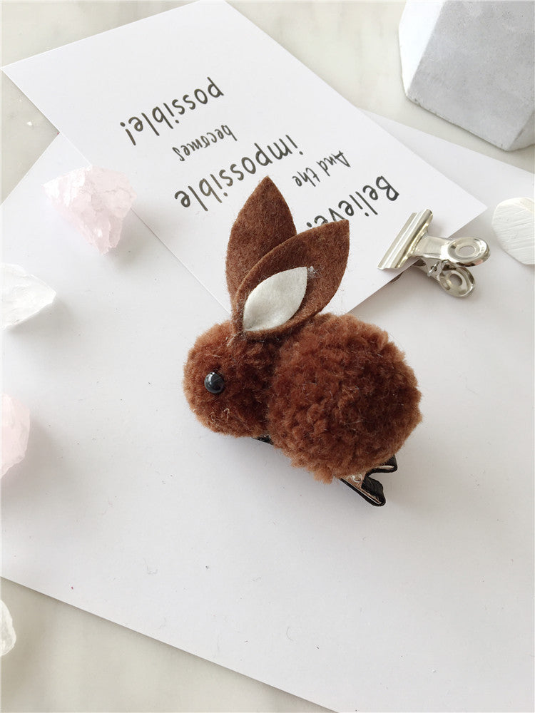 Hair ball rabbit hair tie or clip