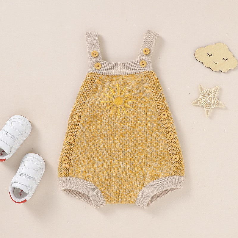 Knitted Baby Toddler Sun Jumpsuit for layering