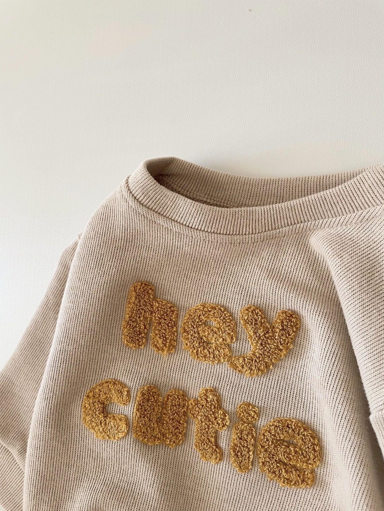 Alphabet Embroidered Baby Long Sleeve Two-piece Suit Set