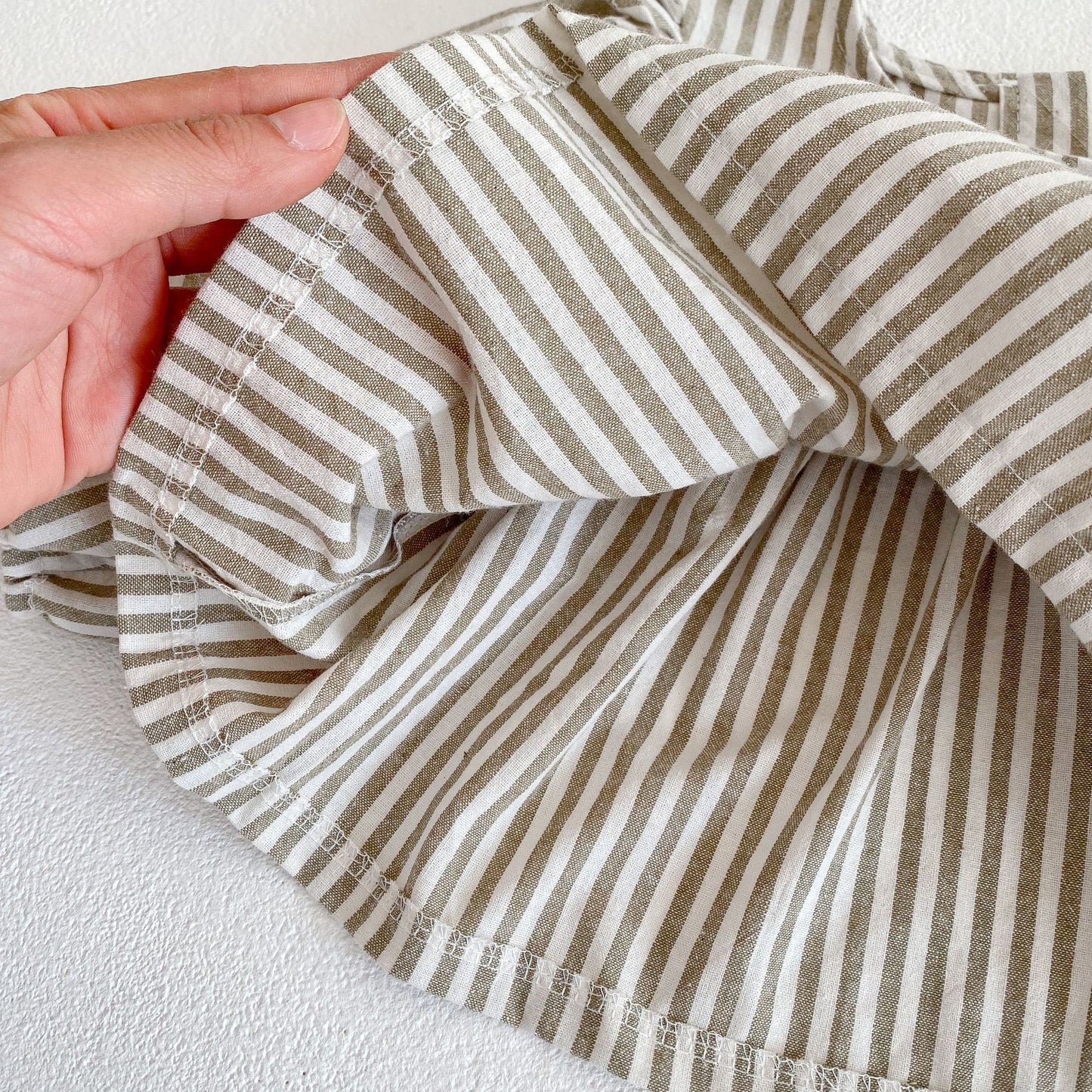 Baby Ruffle Collar Striped Long Sleeved Set