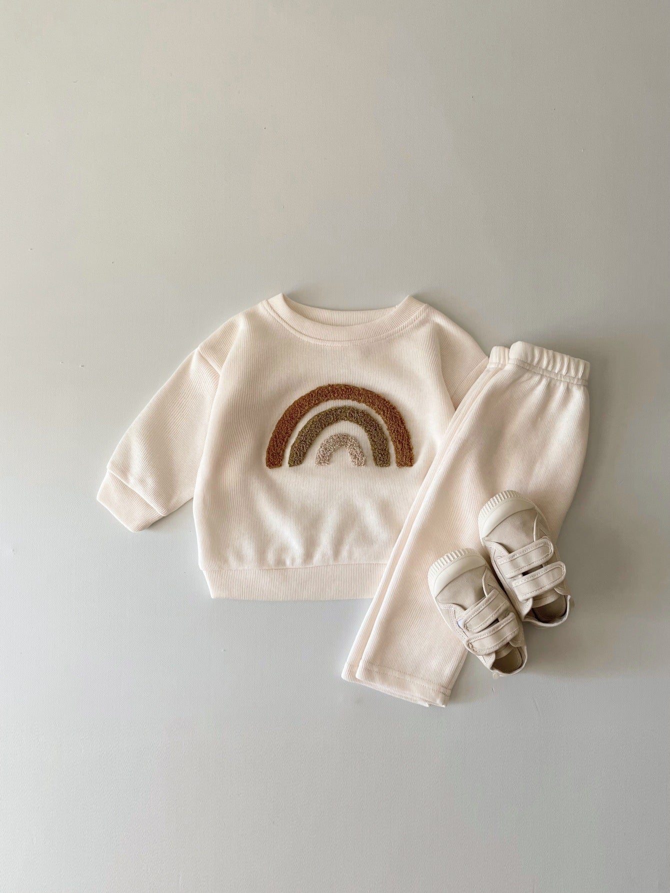 Alphabet Embroidered Baby Long Sleeve Two-piece Suit Set
