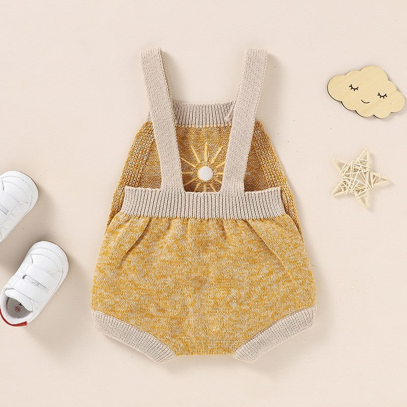 Knitted Baby Toddler Sun Jumpsuit for layering