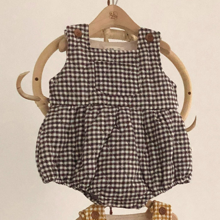 Children's Quilted Gingham Autumn Romper