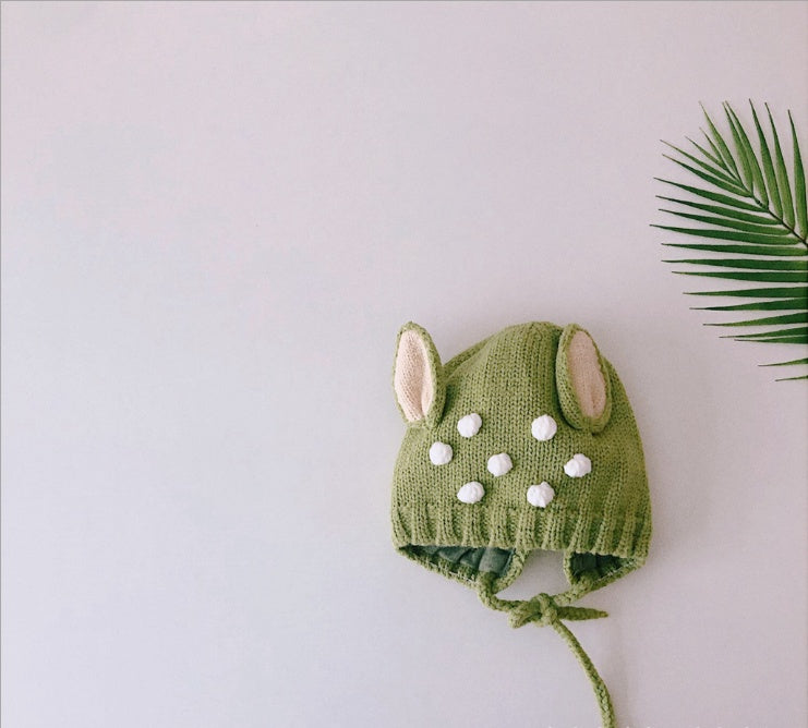 Cute Fawn Deer Baby Knitted Hat for Fall Winter