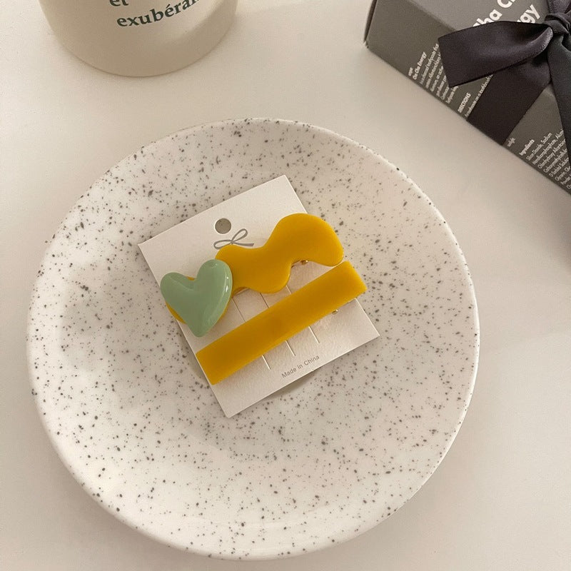 Wave Hair Clip Combination Love Bangs Clip Personalized Hairpin