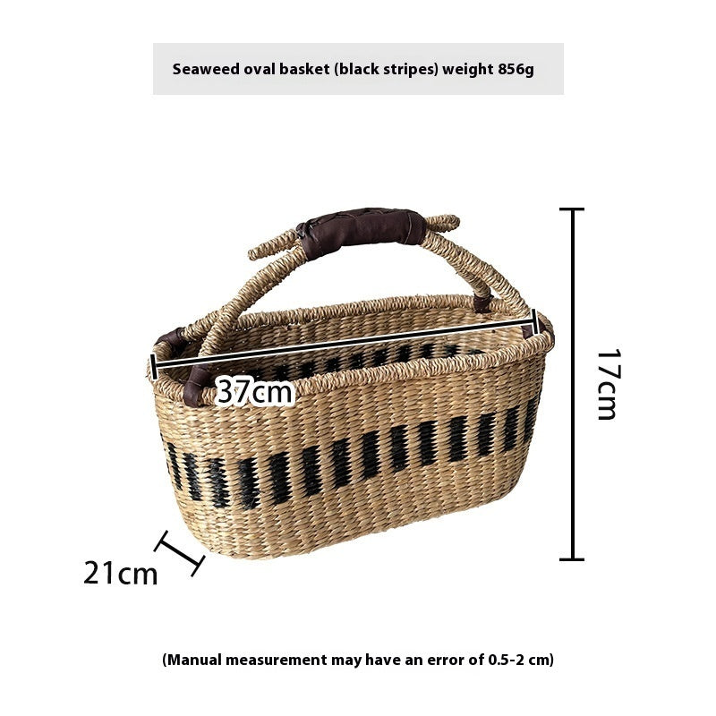 Colorful Straw Woven Storage Basket