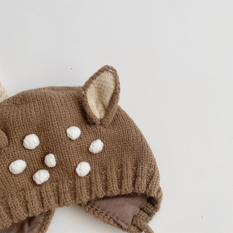 Cute Fawn Deer Baby Knitted Hat for Fall Winter