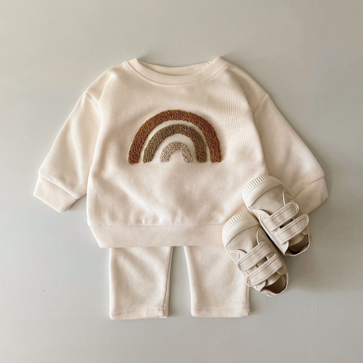 Alphabet Embroidered Baby Long Sleeve Two-piece Suit Set