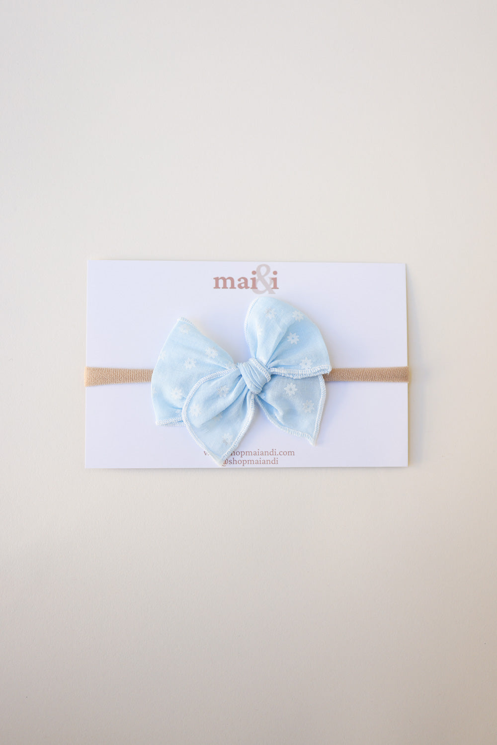 Dusty Blue Flower Print Baby Headband