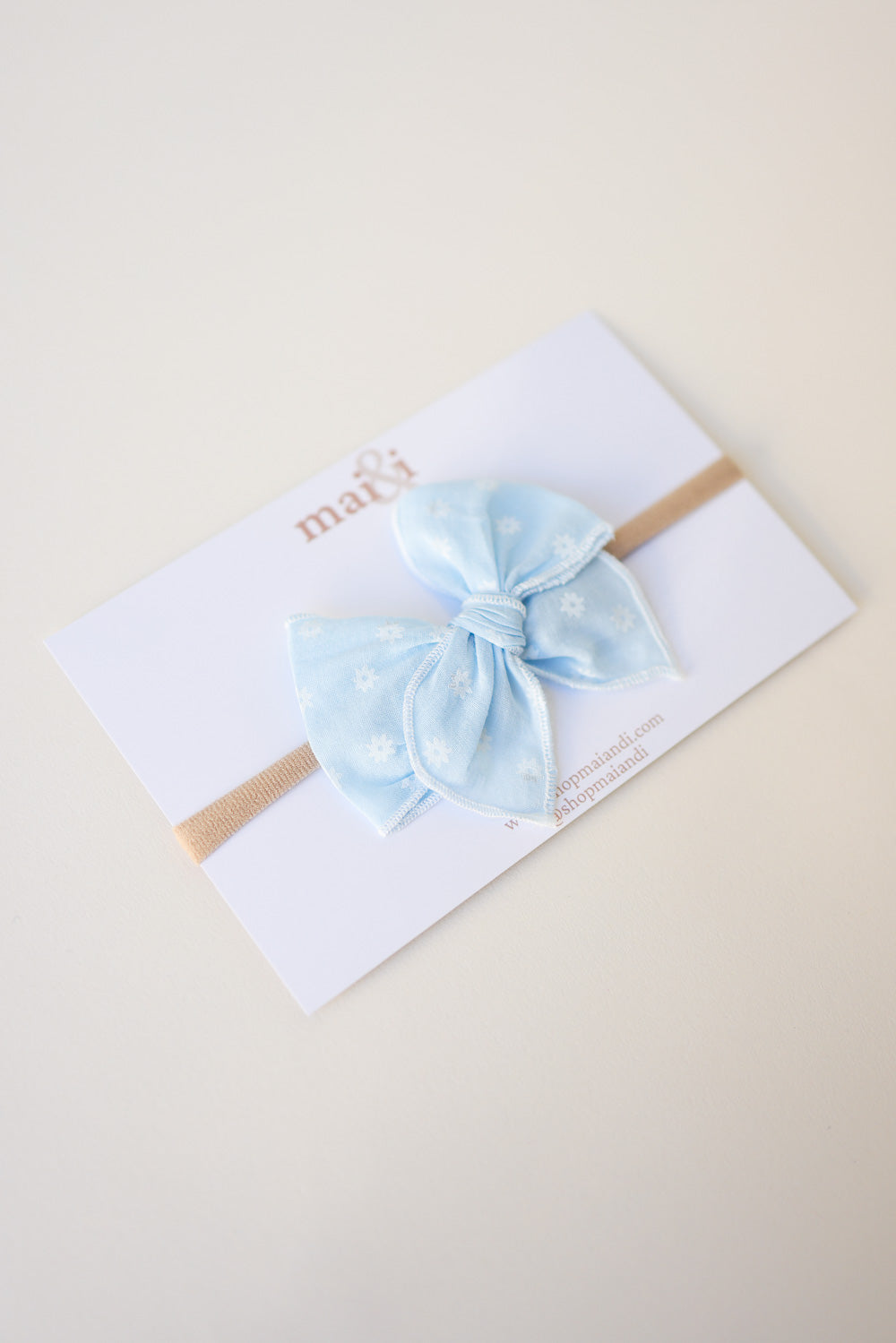 Dusty Blue Flower Print Baby Headband