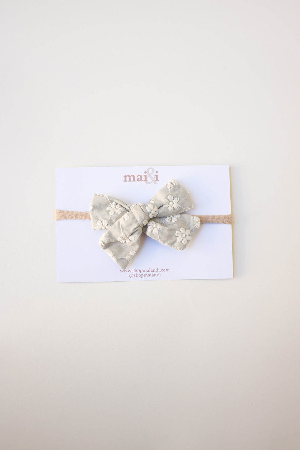 Embroidered Flower Chain Baby Bow