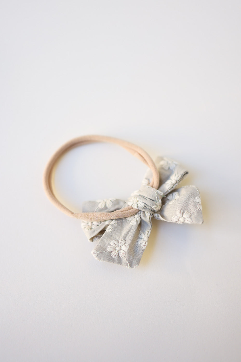 Embroidered Flower Chain Baby Bow