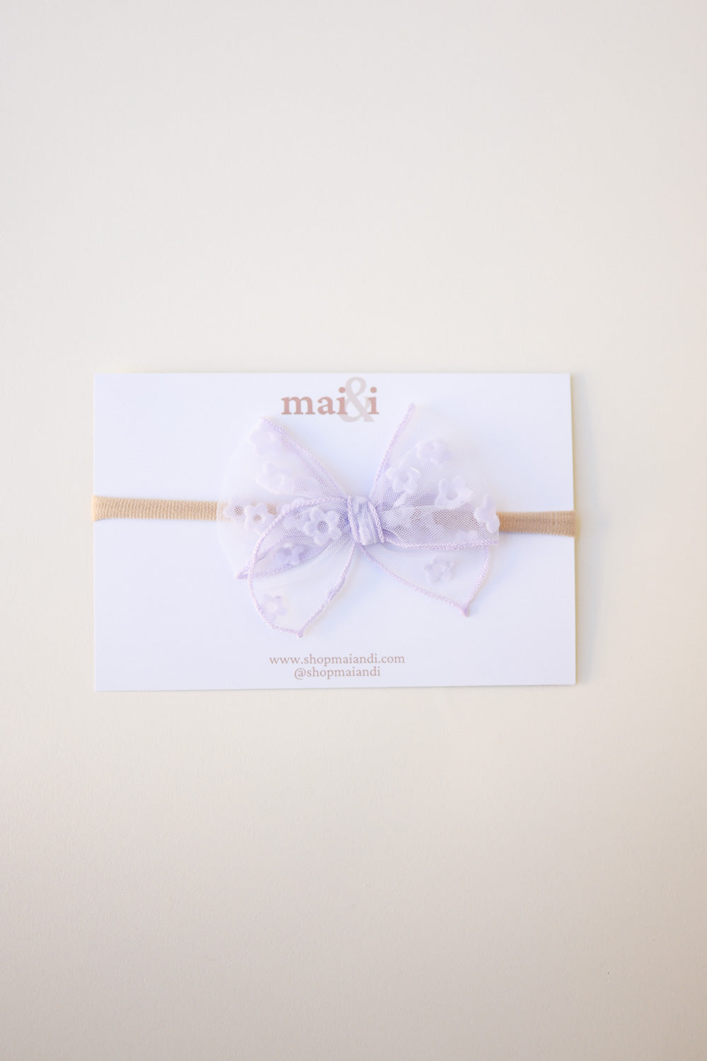 Lilac Mesh Flower Baby Headwrap Bow