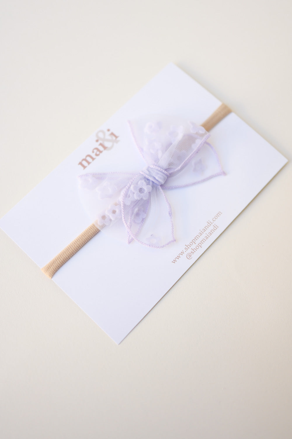 Lilac Mesh Flower Baby Headwrap Bow