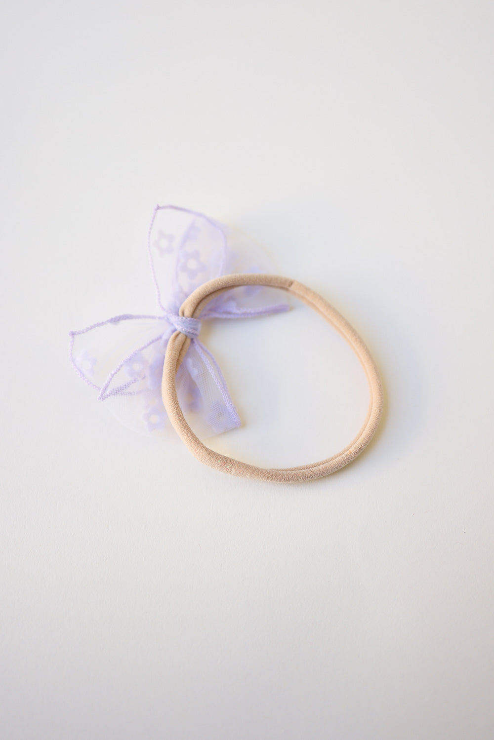 Lilac Mesh Flower Baby Headwrap Bow