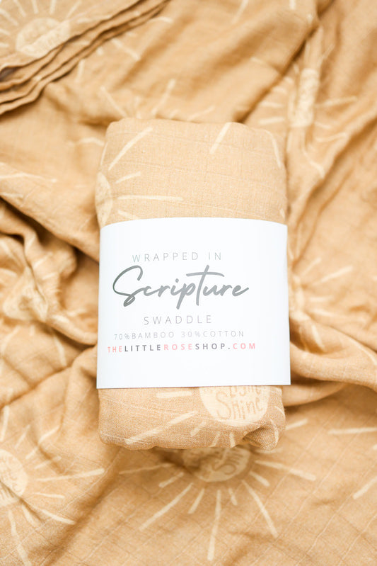 Muslin Let your Light Shine Swaddle Scripture Wrap