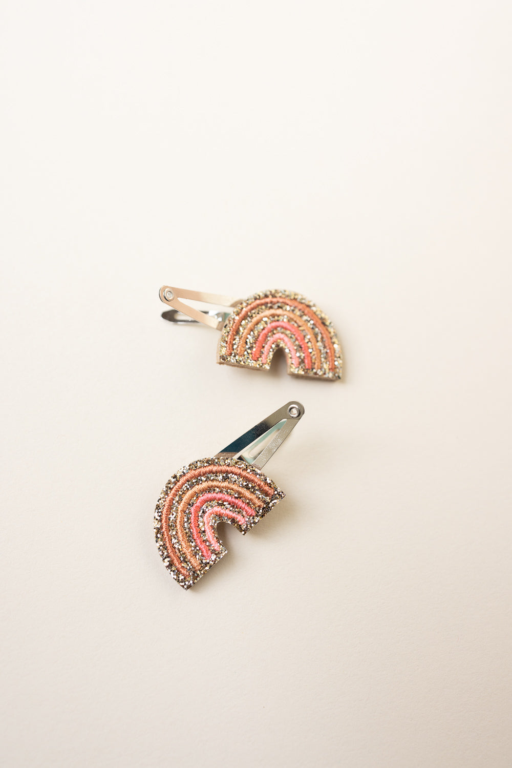 Rainbow Glitter Pair Hair Clips