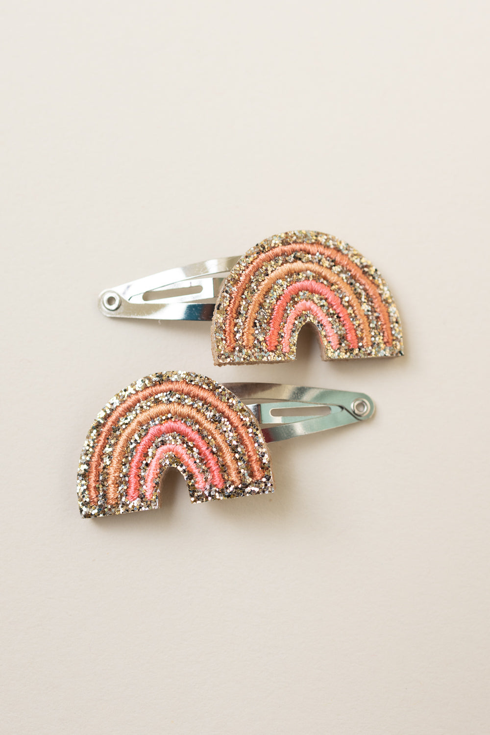 Rainbow Glitter Pair Hair Clips
