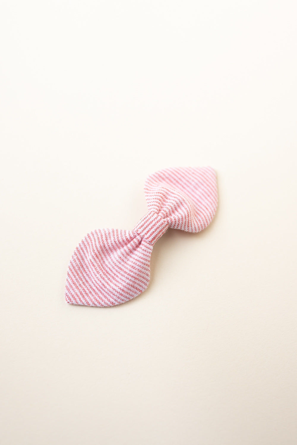 Classic Candy Striped Pink Bunny Bow Barrette