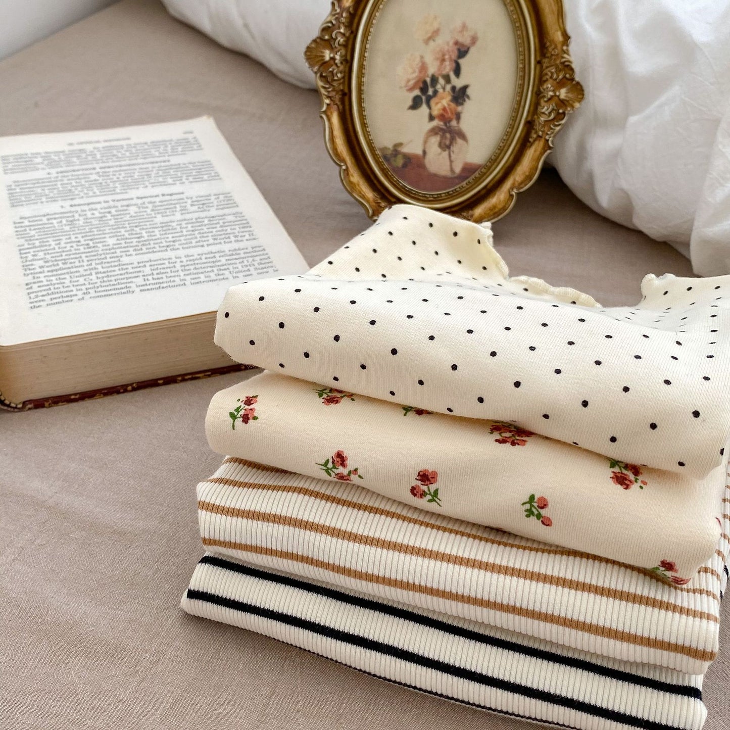 Minimal Modern Cottage Long Sleeve High Neck Tee