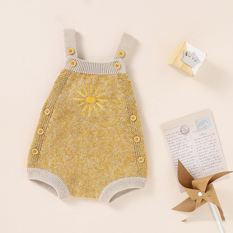 Knitted Baby Toddler Sun Jumpsuit for layering