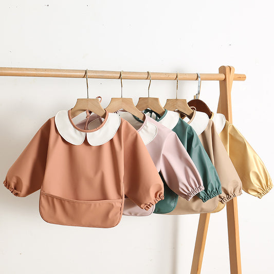 Peterpan Long Sleeved Waterproof  Baby Bib Apron for Feeding, Sensory and Arts and Crafts