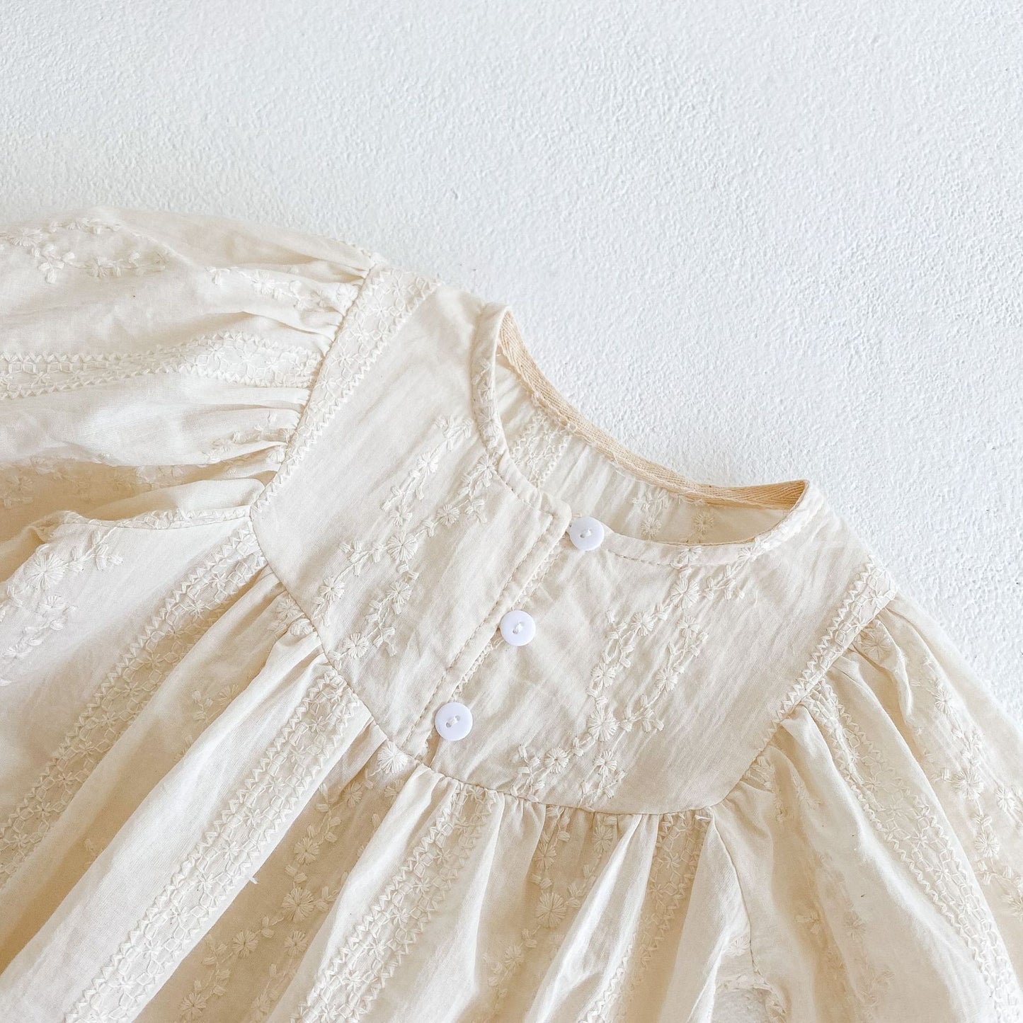 Cottage Lace Long Sleeve Dainty Baby Girl Onesie