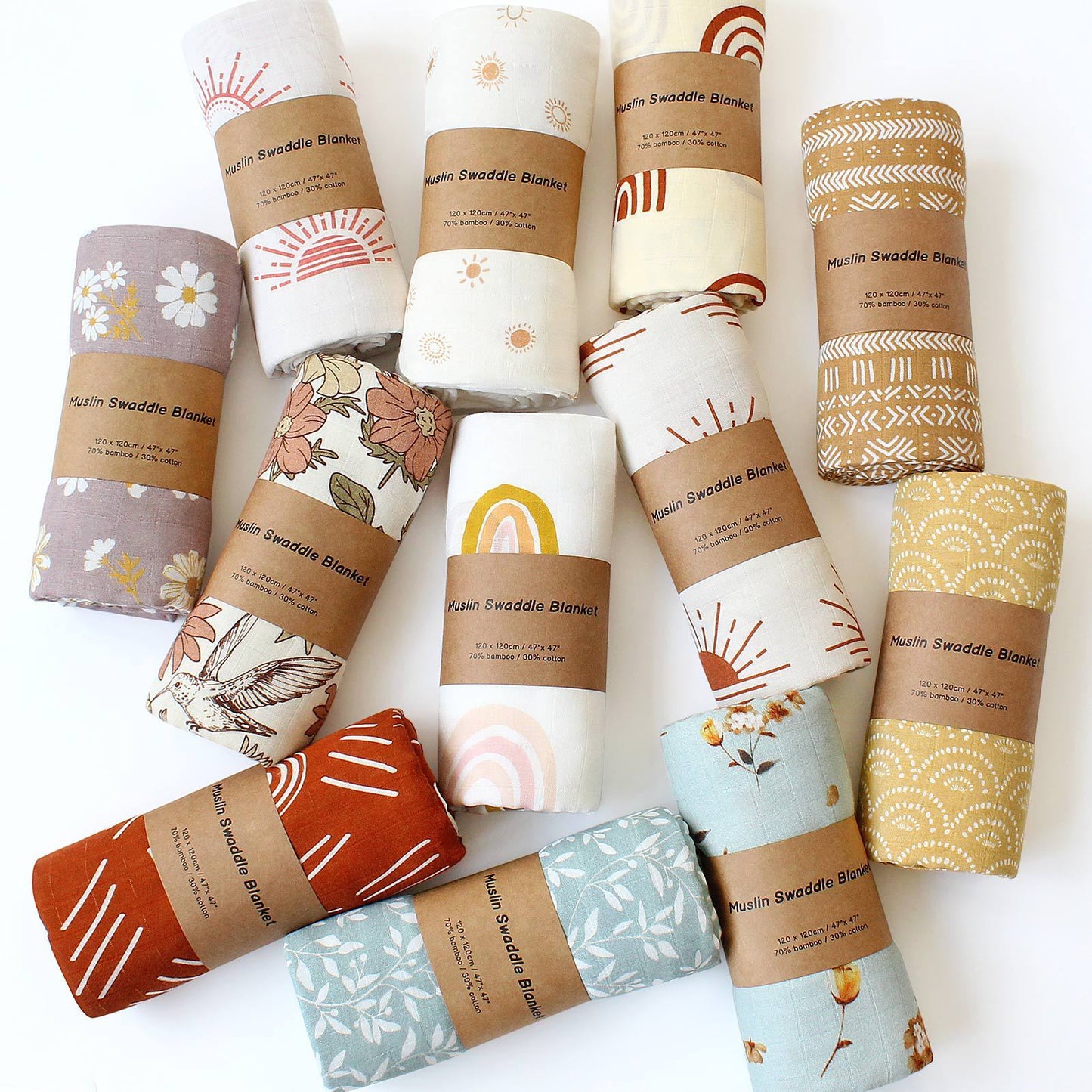 Baby Bamboo Cotton Gauze Swaddle and Receiving Blanket