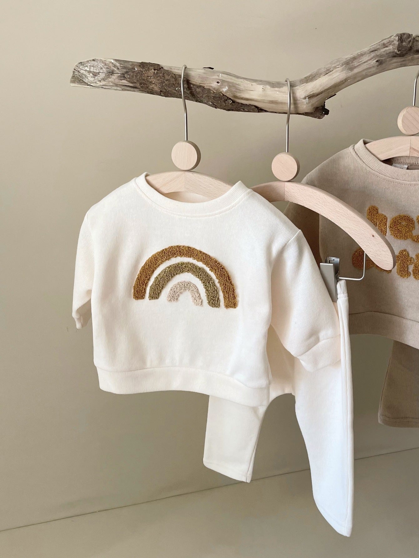 Alphabet Embroidered Baby Long Sleeve Two-piece Suit Set