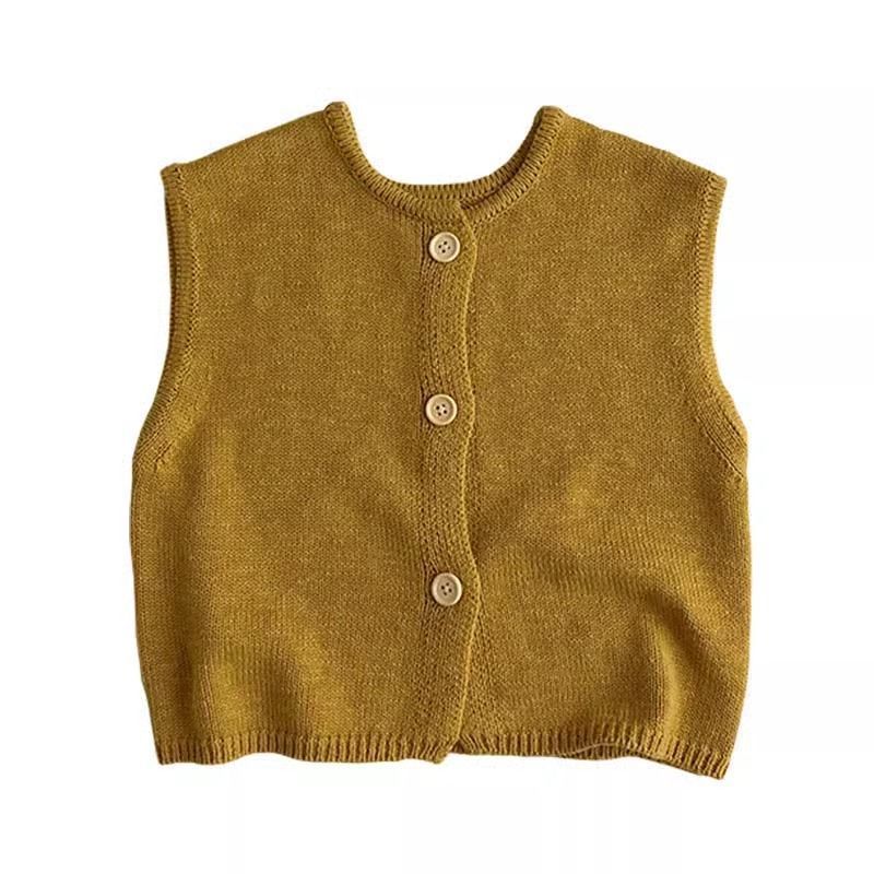 Neutral Knitted Children's Vest Cardigan Autumn Winter