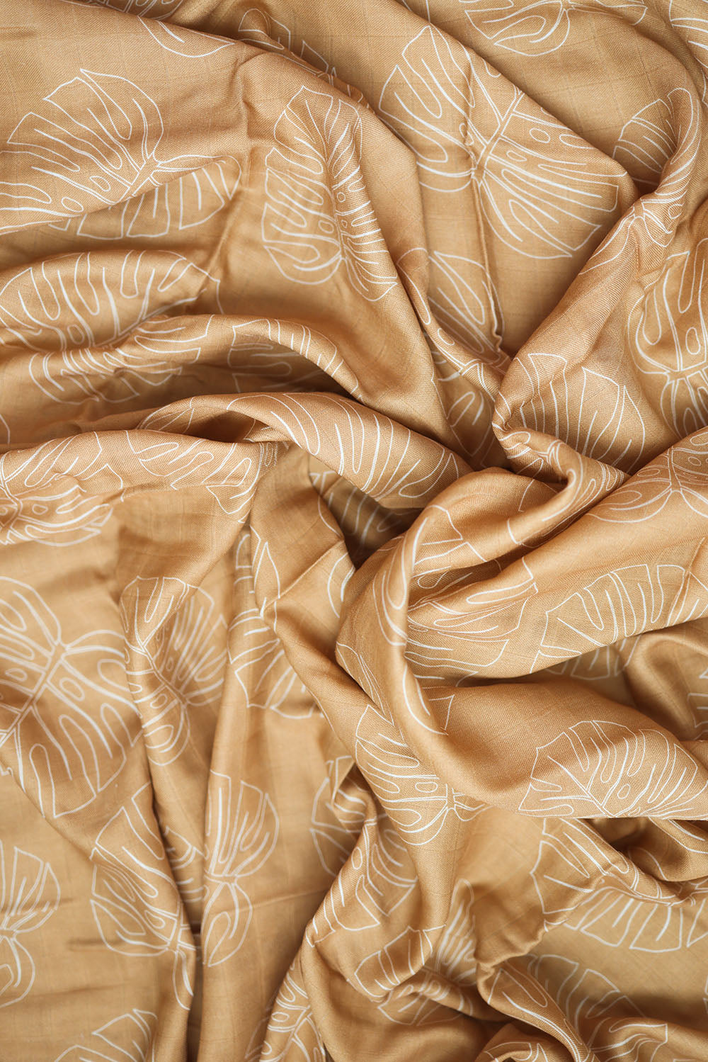 Neutral Monstera Tropical swaddle Blanket